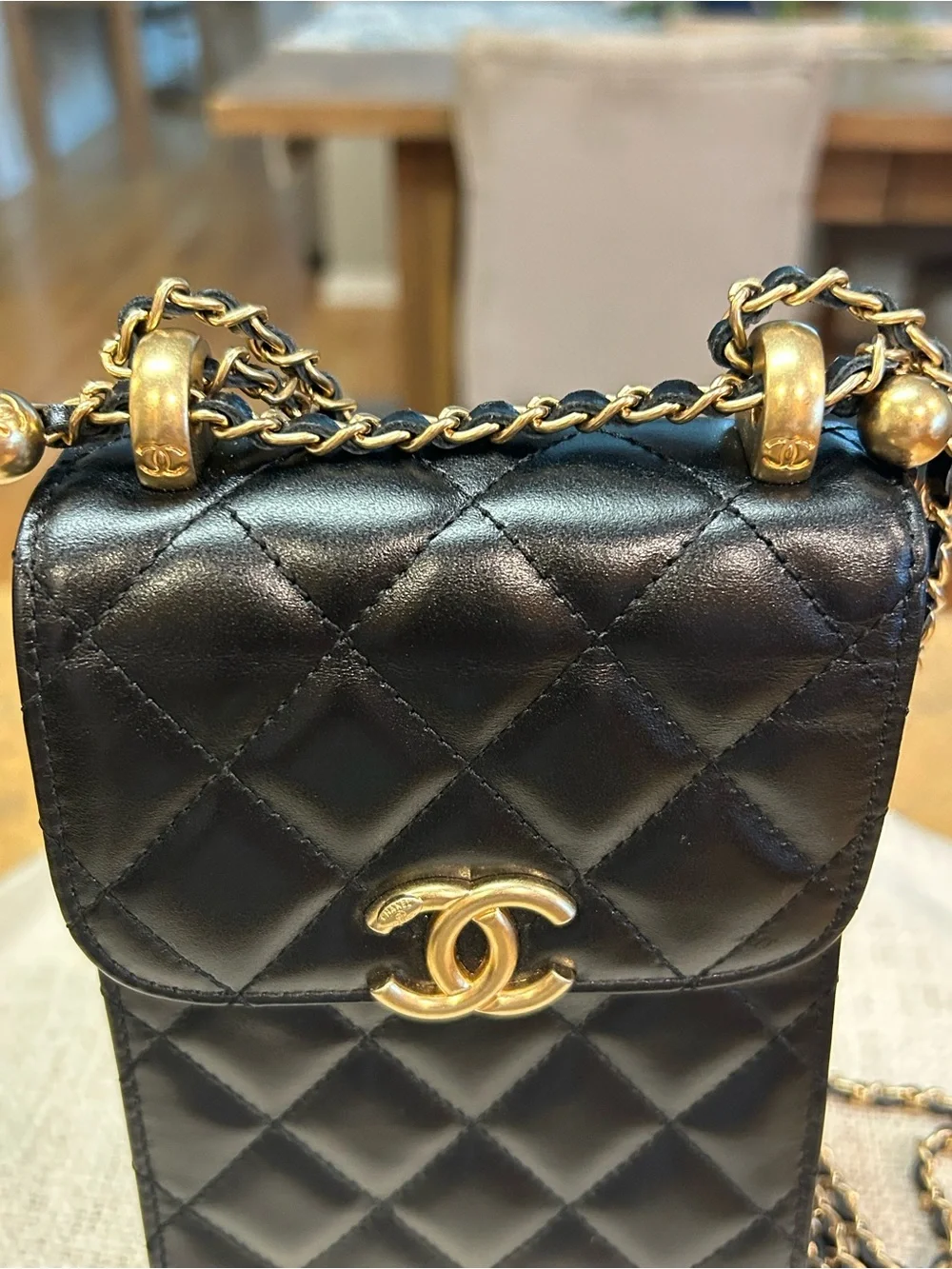 CHANEL Black Quilted Calf Leather Matelasse Cocomark Chain Bag